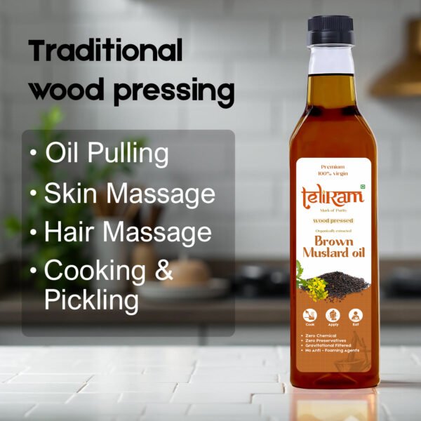 Teliram Wood Pressed Brown Mustard Oil ( 1L) - Image 3