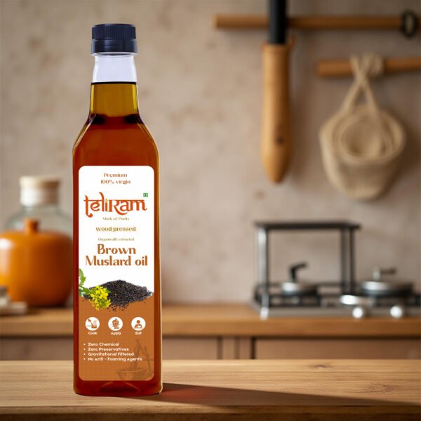 Teliram Wood Pressed Brown Mustard Oil ( 1L) - Image 4