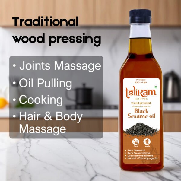 Teliram Wood Pressed Black Sesame Oil (1L) - Image 3